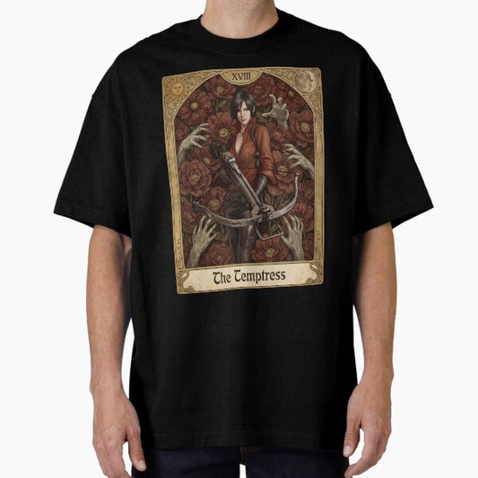 Resident Evil Ada Wong Vintage Tarot Card Gaming Art T-Shirt