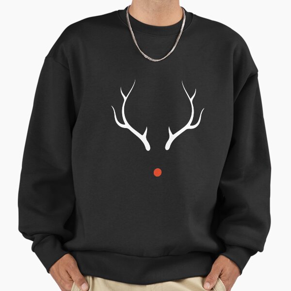 Reindeer Antlers and a Red Nose Christmas Humor Sweatshirt