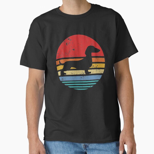 Dachshund Retro Sunset Dog Daschund T-Shirt