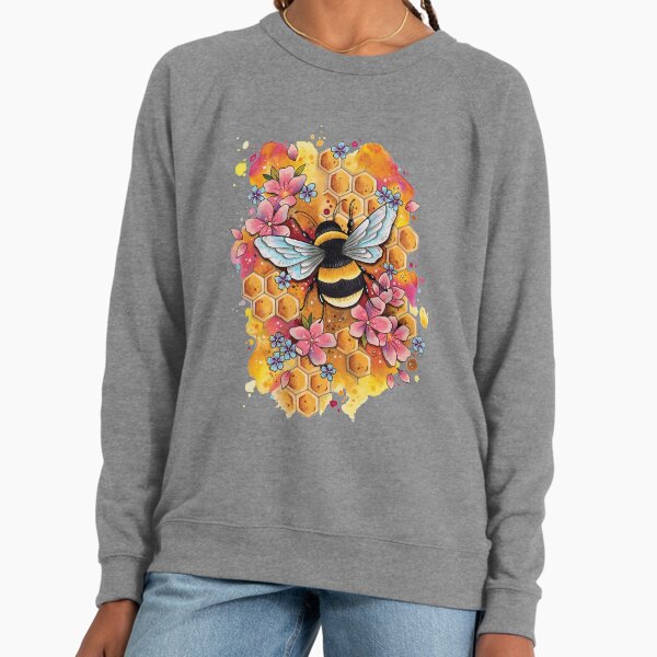 Bumble Bee watercolor design Lightweight Sweatshirt