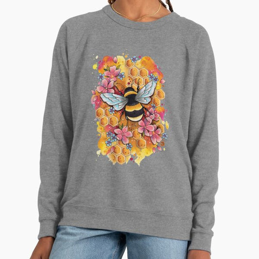 Bumble Bee watercolor design Lightweight Sweatshirt