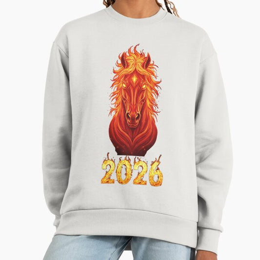 Mystic Fire Horse 2026 – Legendary Zodiac Flame Art Design Sweatshirt