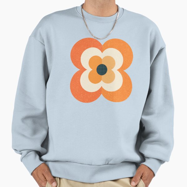 Retro Flowers - Orange and Charcoal Sweatshirt