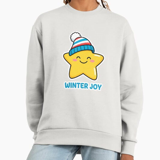Winter Joy Star – Cute Cozy Winter Character Sticker Sweatshirt