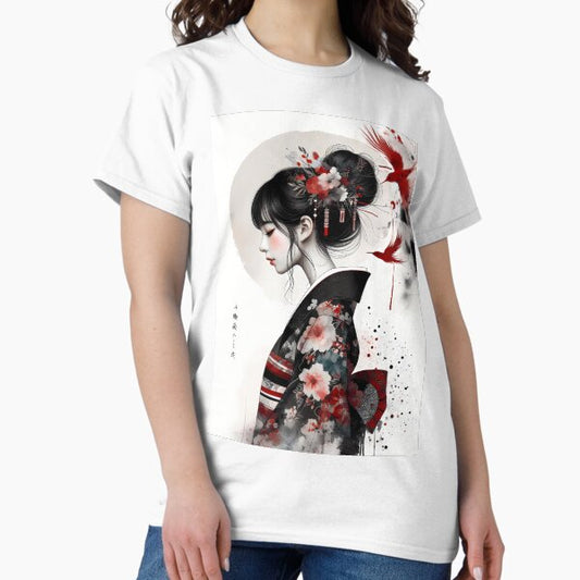 Whispers of Spring – Geisha in Bloom T-Shirt