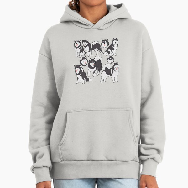 Alaskan malamute dog illustration pattern Hoodie