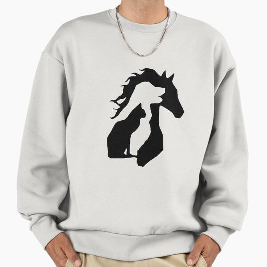Horse dog cat silhouette Sweatshirt