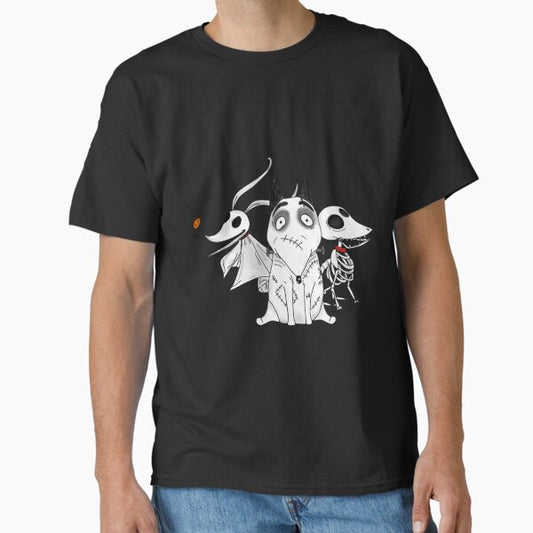 Zero Scraps And Sparky Dog Tim Burton Movies T-Shirt