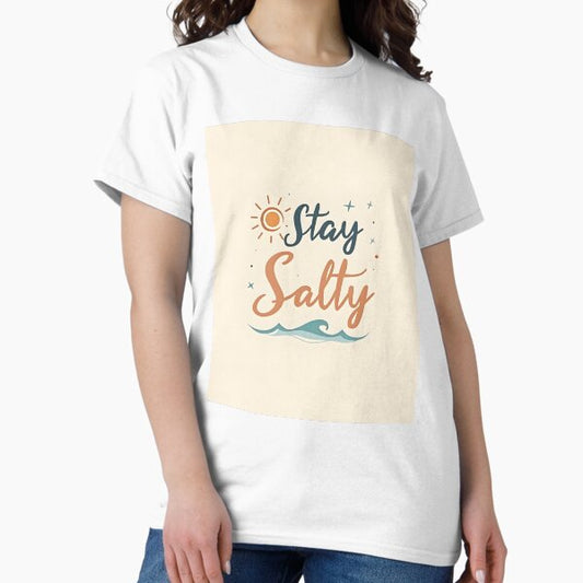 Stay Salty – Minimal Summer Aesthetic Quote Design T-Shirt
