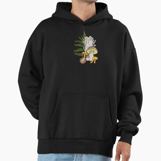 Mushroom Forest | Dark Woodland Cottagecore Pattern Art Hoodie