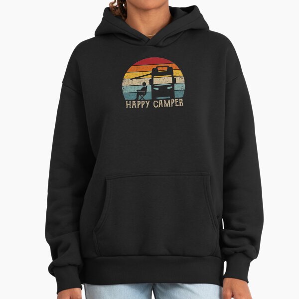 Happy Camper RV Camping Retro Sun 70s 80s Hoodie