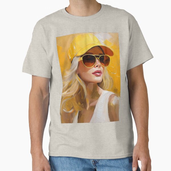 Portrait painting woman in summer outfit T-Shirt