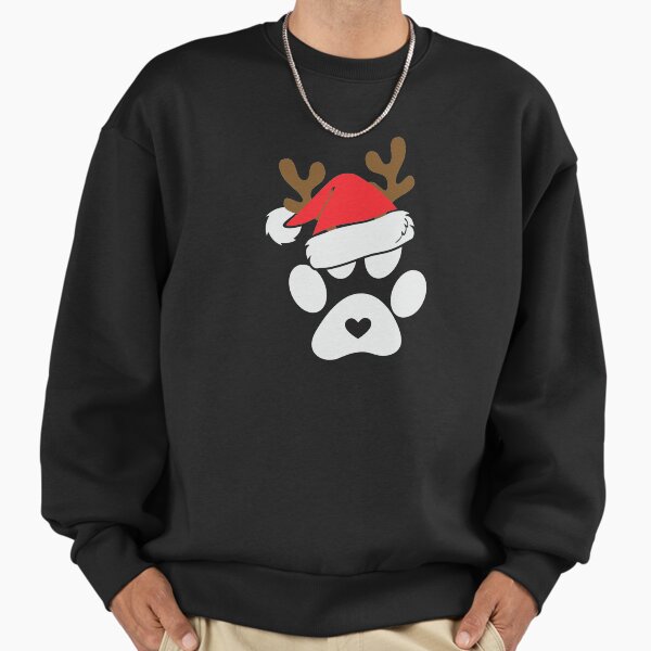Paws Print Santa Hat Dog Paws Reindeer Dog Lover Christmas Sweatshirt