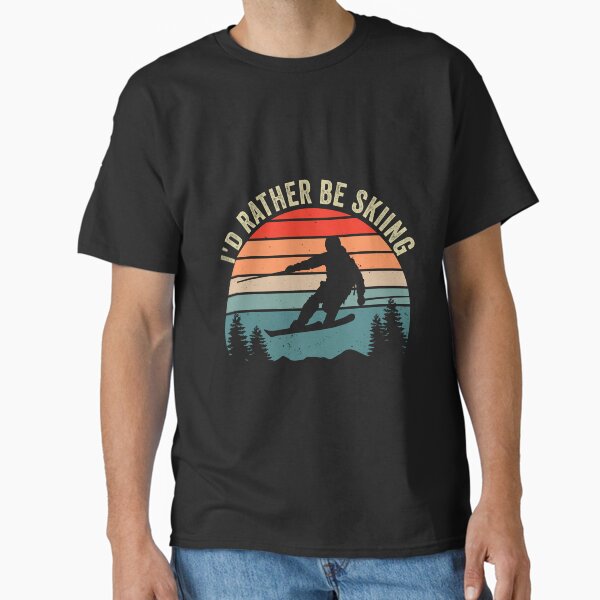 I'd Rather Be Skiing Retro Vintage Ski Funny Skier T-Shirt