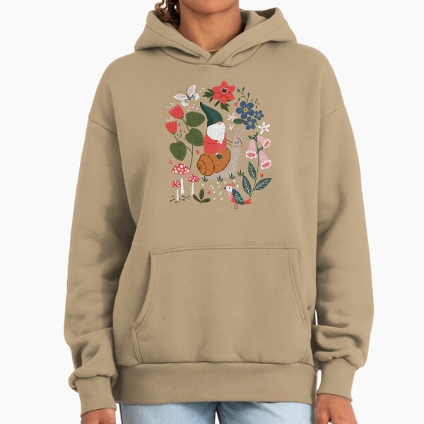Whimsical garden gnome riding snail Hoodie