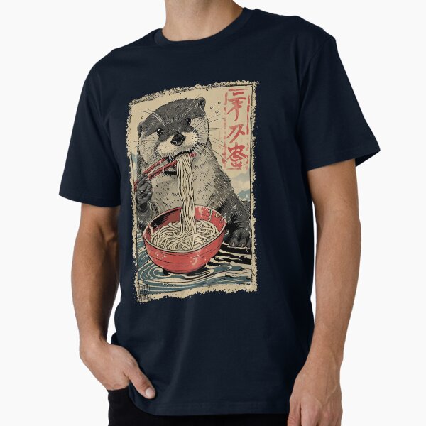 Otter Ramen Noodles – Kawaii Japanese Food Art T-Shirt Premium T-Shirt