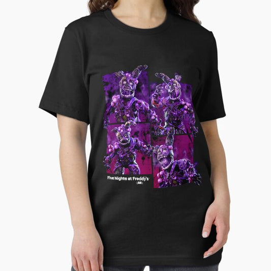FNAF ar m-erch Spring-trap Pu-rple Five Night T-Shirt