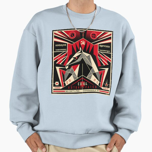 Horse Rotorvator 1950s Vintage Communist Poster Sweatshirt