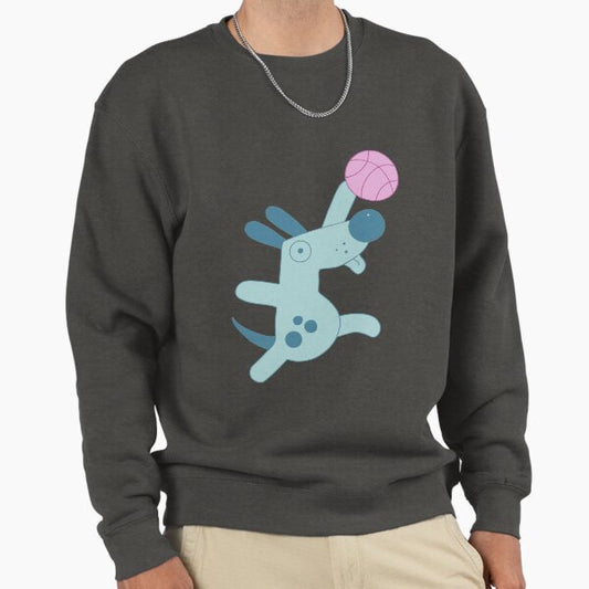Puppy playing basketball Sweatshirt