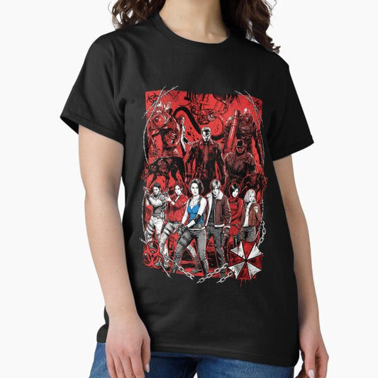 Resident Evil Heroes Vs Villains Jill Grace Chris Ada Nemesis Icon T-Shirt