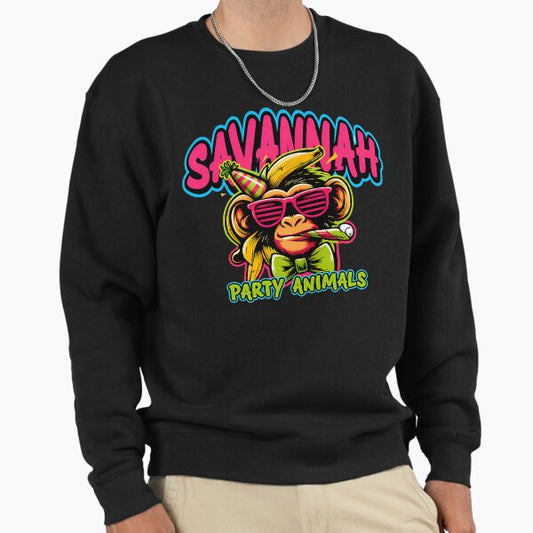 Savannah Party Animals Funny Baseball Banana Matching Banana Party Animals Baseball Season Sweatshirt