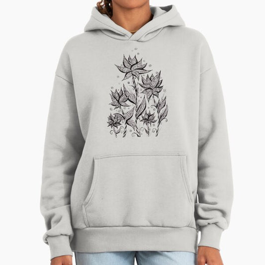 Abstract Flower Lineart Hoodie