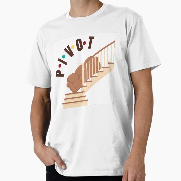 Pivot! Iconic Friends Couch Staircase Illustration Premium T-Shirt
