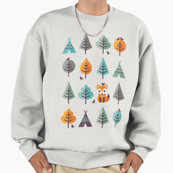 Fox in the Forest on Gray Sweatshirt