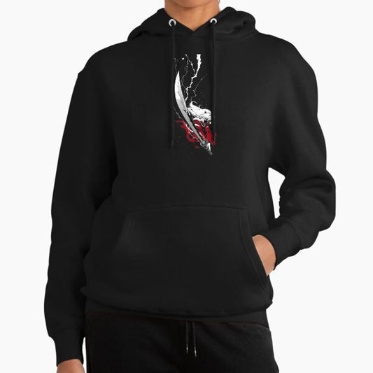 Inuyasha | White Hair Sword Fighter, Dark Aesthetic Manga Art Hoodie