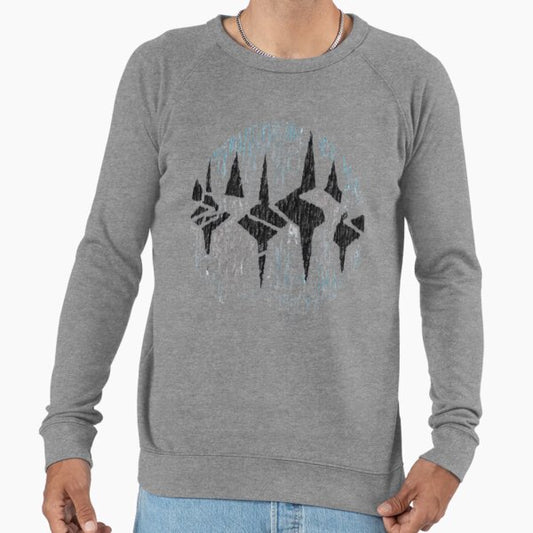 Diamonds Bark Round Abstract design Lightweight Sweatshirt