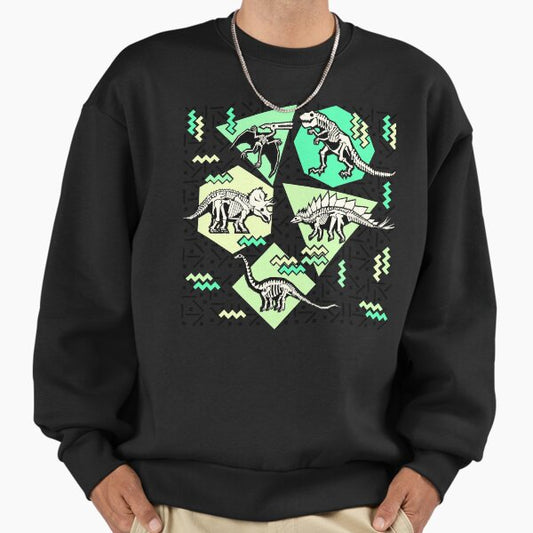 Neon Skeleton Dinosaur Pattern Sweatshirt