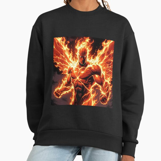Winged Superhero Breathing Fire | Epic Action Collection Sweatshirt