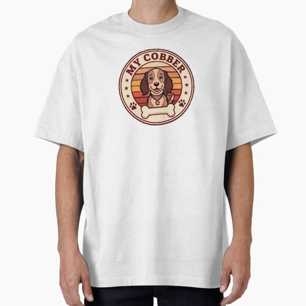 My Cobber Vintage Dog Badge Illustration T-Shirt