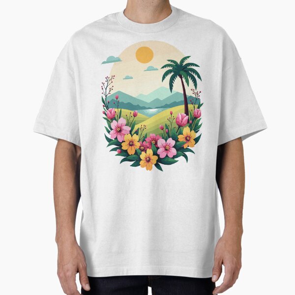 Geometric Spring Blooms – Architectural Floral Design T-Shirt