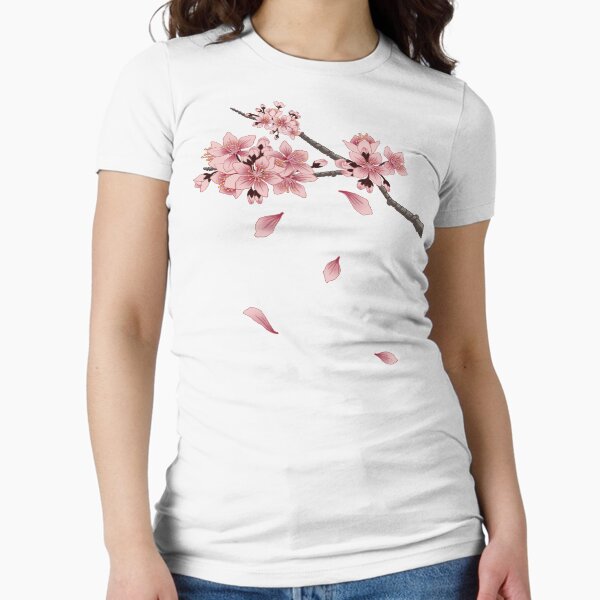 Cherry Blossom Branch Fitted T-Shirt