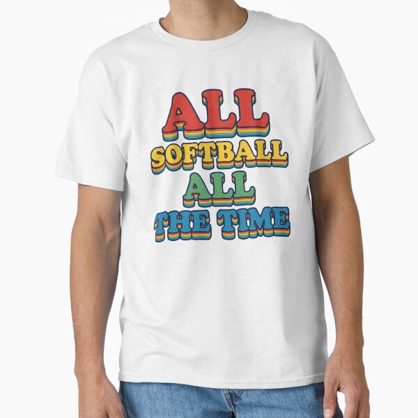 Funny All Softball All The Time Rainbow Pride Players T-Shirt