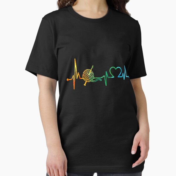 KNITTING HEARTBEAT WATERCOLOR, CROCHET HEARTBEAT WATERCOLOR, KNITTING HEARTBEAT,KNITTING WATERCOLOR, CROCHET HEARTBEAT,CROCHET WATERCOLOR T-Shirt