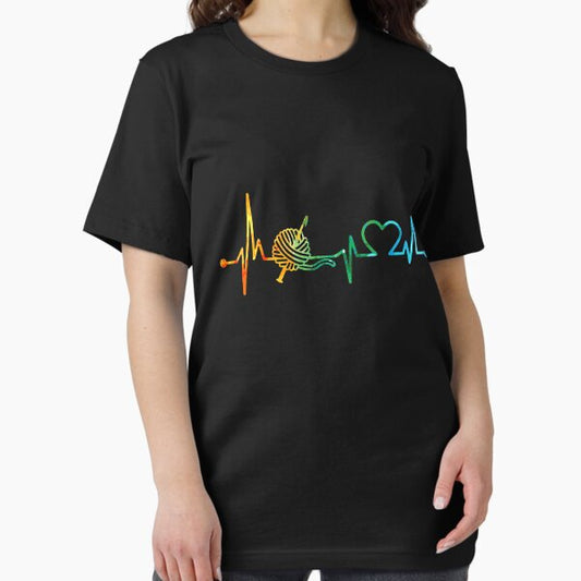 KNITTING HEARTBEAT WATERCOLOR, CROCHET HEARTBEAT WATERCOLOR, KNITTING HEARTBEAT,KNITTING WATERCOLOR, CROCHET HEARTBEAT,CROCHET WATERCOLOR T-Shirt