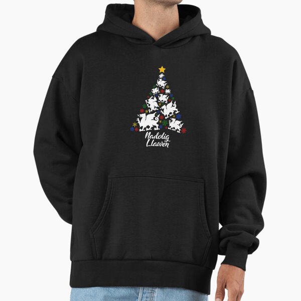 Nadolig Llawen Welsh Dragon Christmas Tree Costume Hoodie