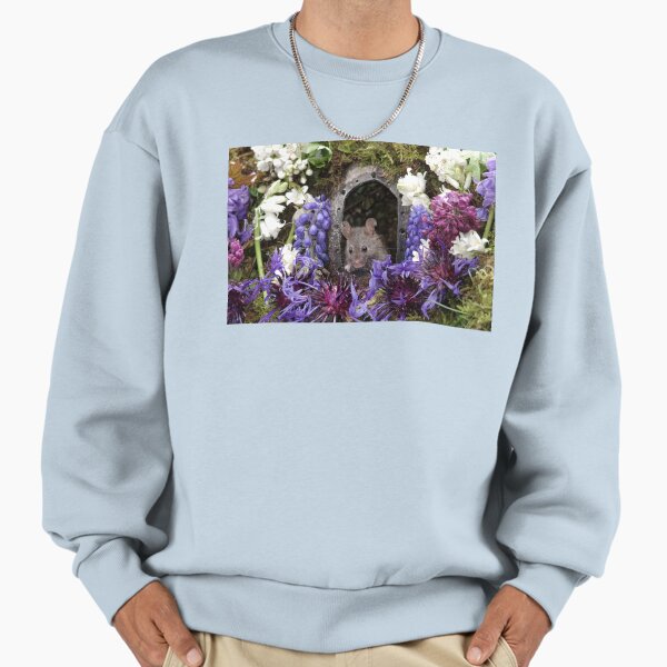 George the mouse with spring flowers 233 Sweatshirt