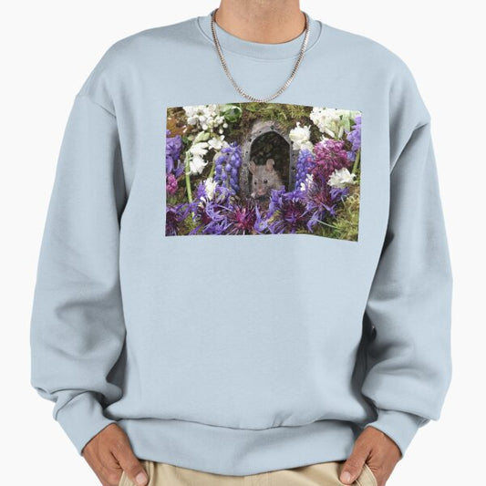 George the mouse with spring flowers 233 Sweatshirt