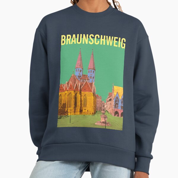 Nostalgic city view, Braunschweig old town market, historical landmark Germany Sweatshirt