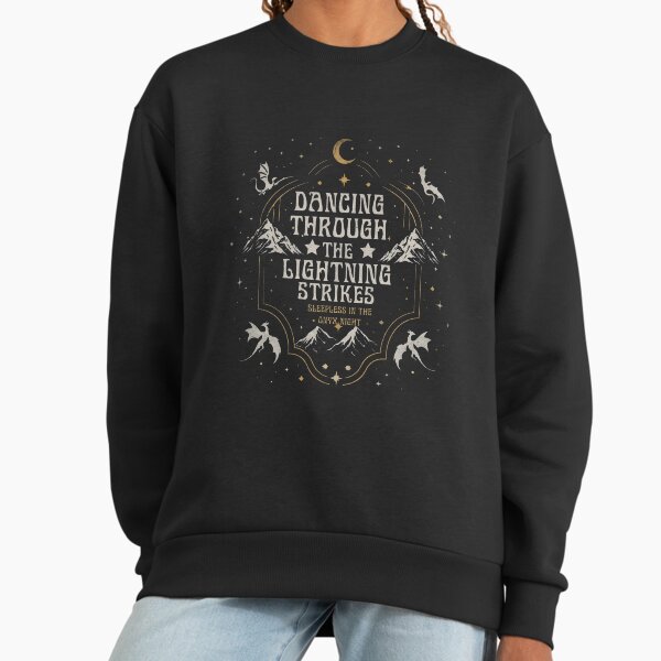 Onyx Storm Dancing Through The Lightning Strikes Fourth Wing Dragon Sweatshirt