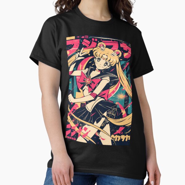Sailor Moon Retro Warned Poster T-Shirt