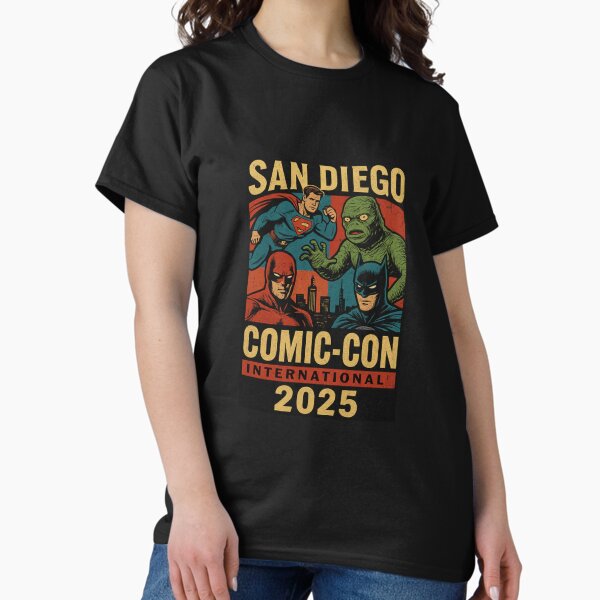 San Diego Comic-Con 2025 Retro Superhero Tribute T-Shirt