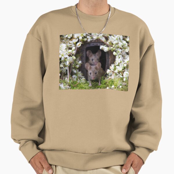 George the mouse in a log pile house - SPRING Sweatshirt