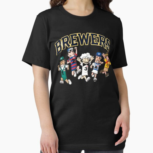 Brewers Sausage Mascot Race Cartoon Sports Parody Design T-Shirt