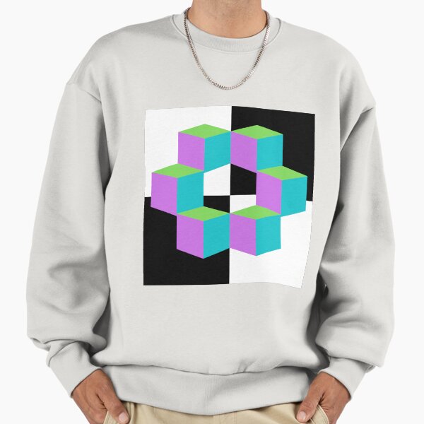 Colorful Cube Geometric Pattern Sweatshirt
