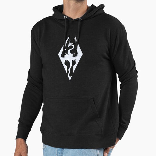 Skyrim Symbol White Blue Color Hoodie