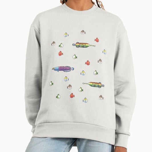 Fishing Wii Sports Fish Species - Seamless Pattern Sweatshirt
